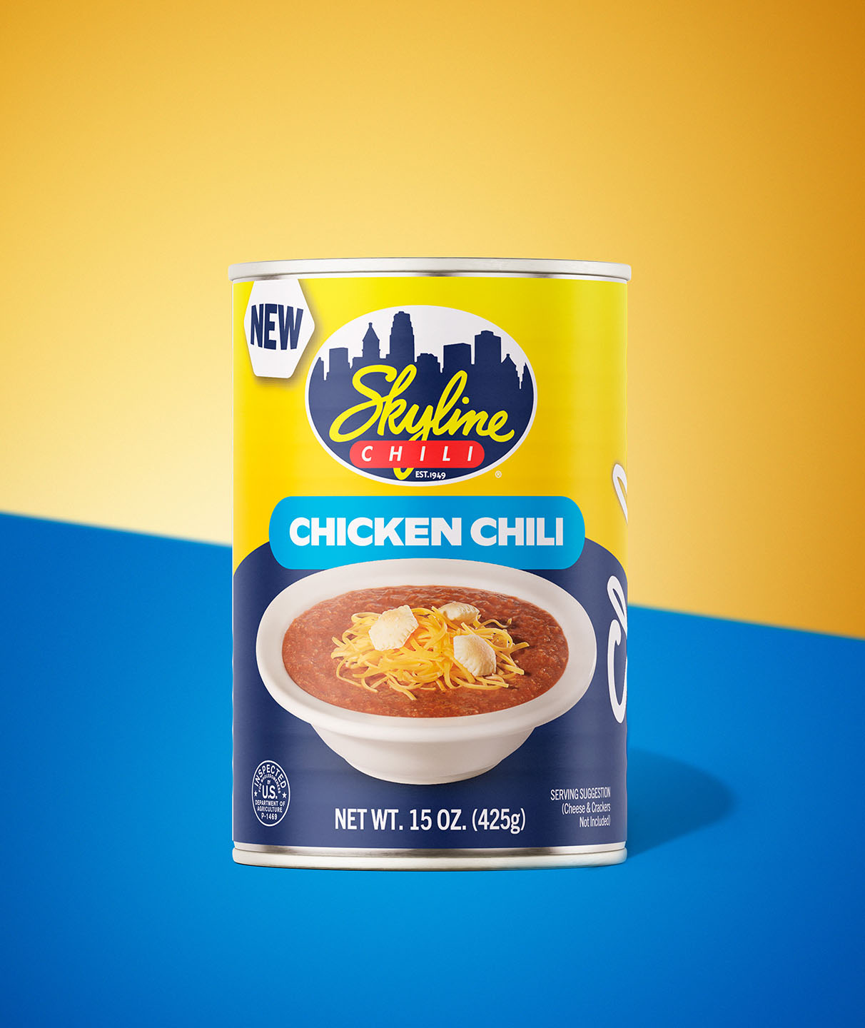 Aluminum can of Chicken Chili. 15 oz